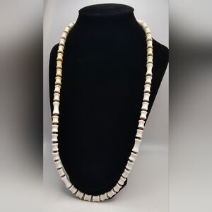 UNIQUE white marble beaded necklace with Multicolored beads inside